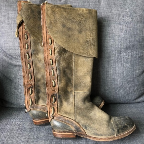 Jeffrey Campbell Shoes - Jeffrey Campbell Green Khaki Over the Knee Boots 7